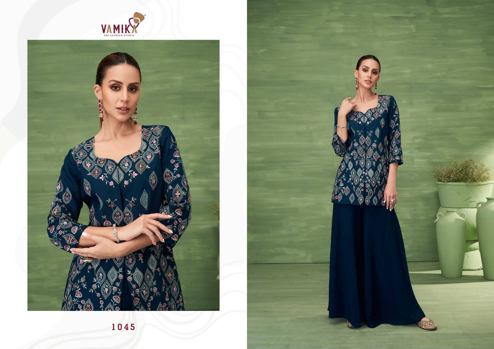JALWA By VAMIKA 1045 To 1048 Series Beautiful Festive Suits Colorful Stylish Fancy Ethnic Wear ROMAN SILK Embroidery Dresses At Wholesale Price